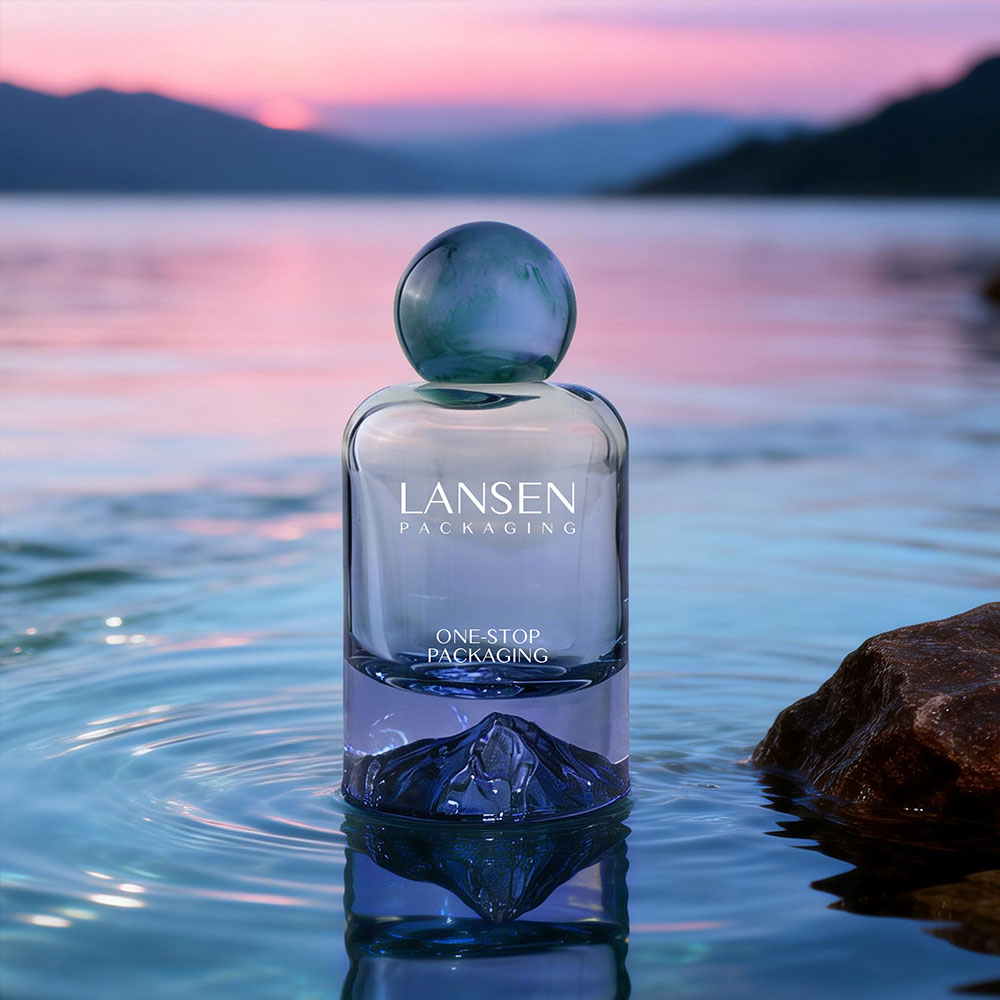 Gradient Purple Volcanic Base Glass Perfume Bottle
