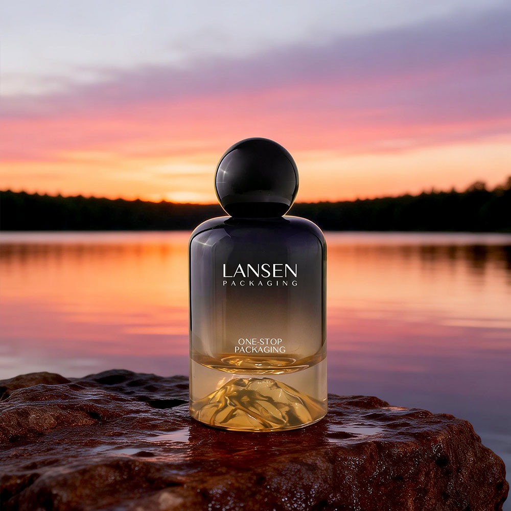 Amber Volcanic Base Glass Perfume Bottle