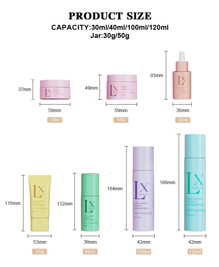 Empty Skincare Containers Size