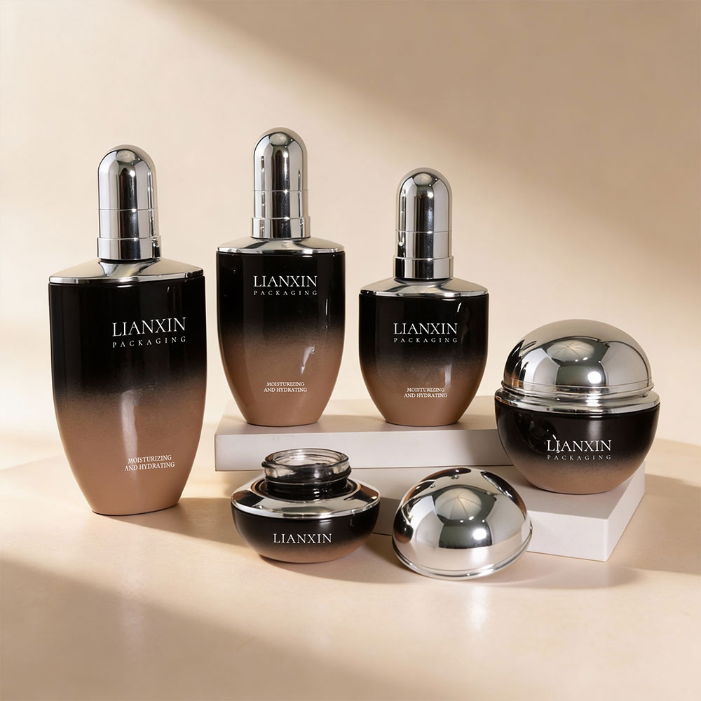 100ml oval glass lotion bottle for high-end skincare packaging