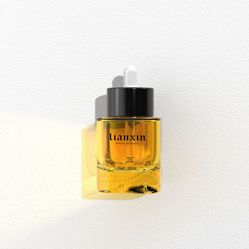 Amber Square Glass Dropper Bottle