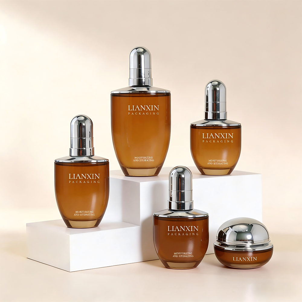 120ml luxury glass emulsion bottle with electroplated gold cap