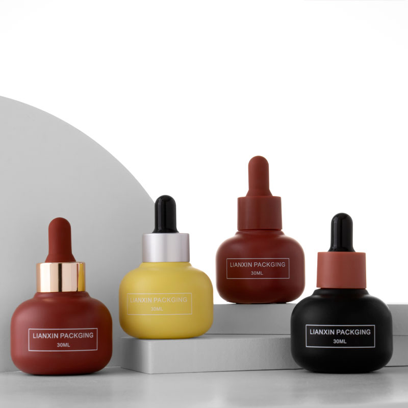 30ml round frosted glass dropper bottle