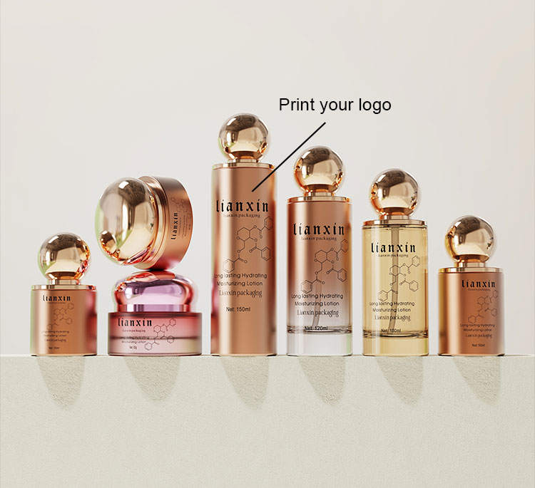 Sphere Cap Glass Skincare Packaging Set custom