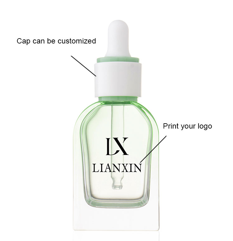 30ml rounded square glass dropper bottle custom