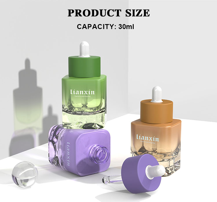 Square Glass Dropper Bottle Size
