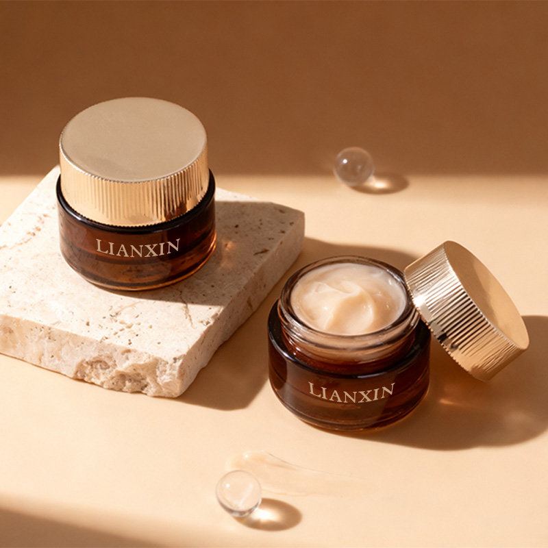 30g and 50g amber glass cosmetic cream jar