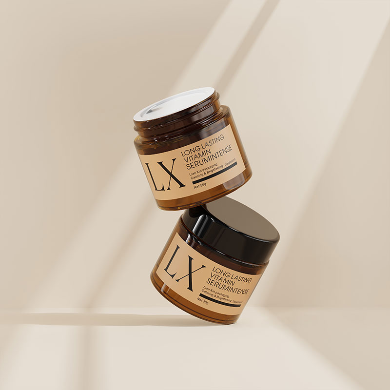custom label amber cosmetic container
