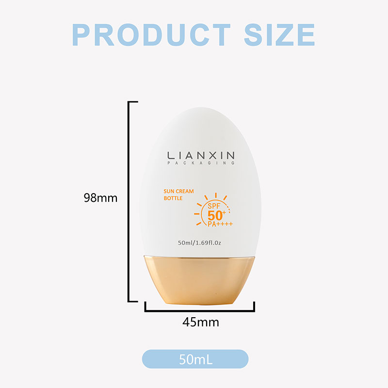 50ml Oval Sunscreen Squeeze Bottle with Precision Nozzle Size