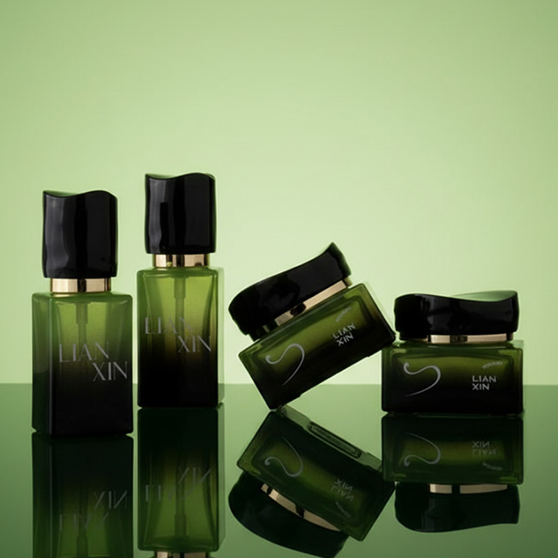 Square Glass Bottle Set