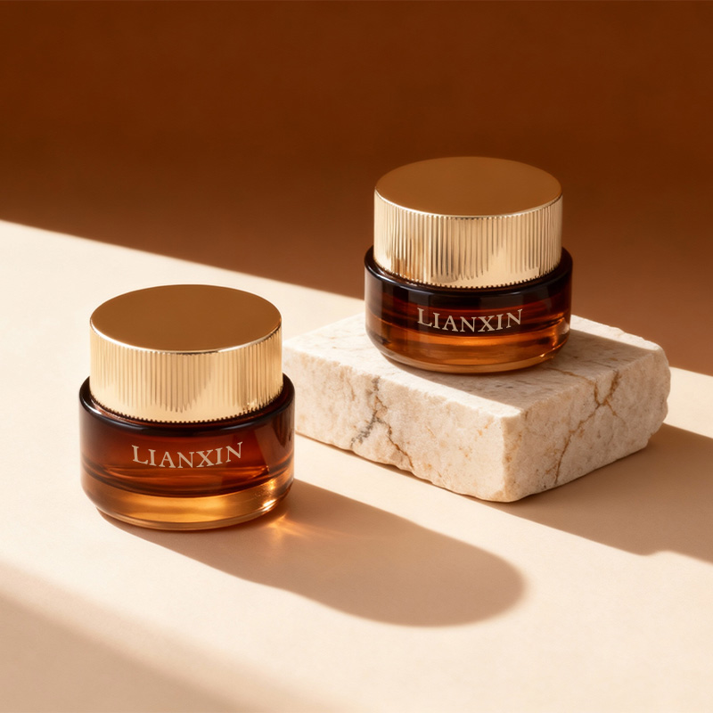 Amber Glass Cream Jar