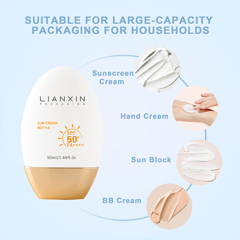 50ml Oval Sunscreen Squeeze Bottle Applicatin
