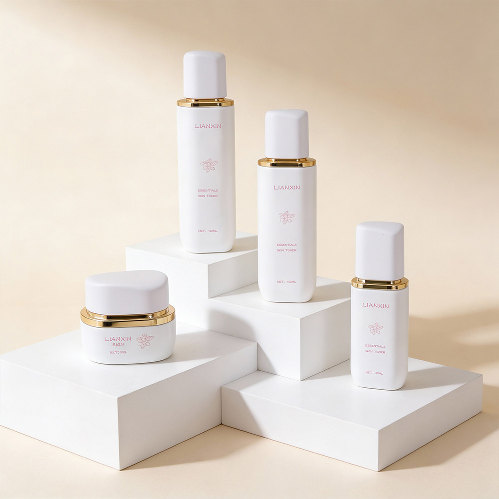 White Glass Cosmetic Bottle