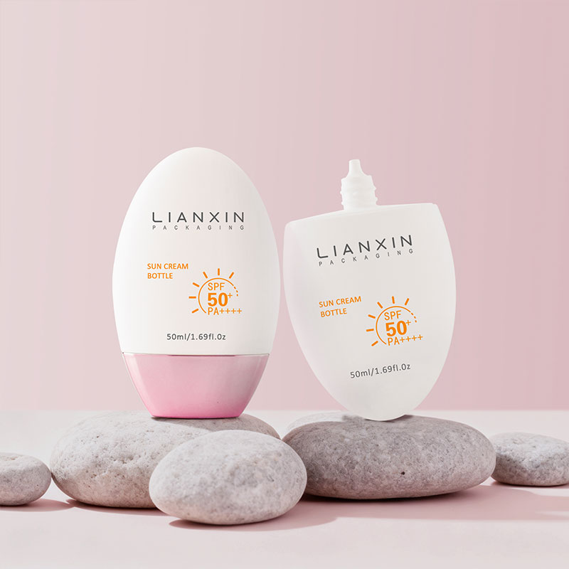 oval sunscreen cream bottle