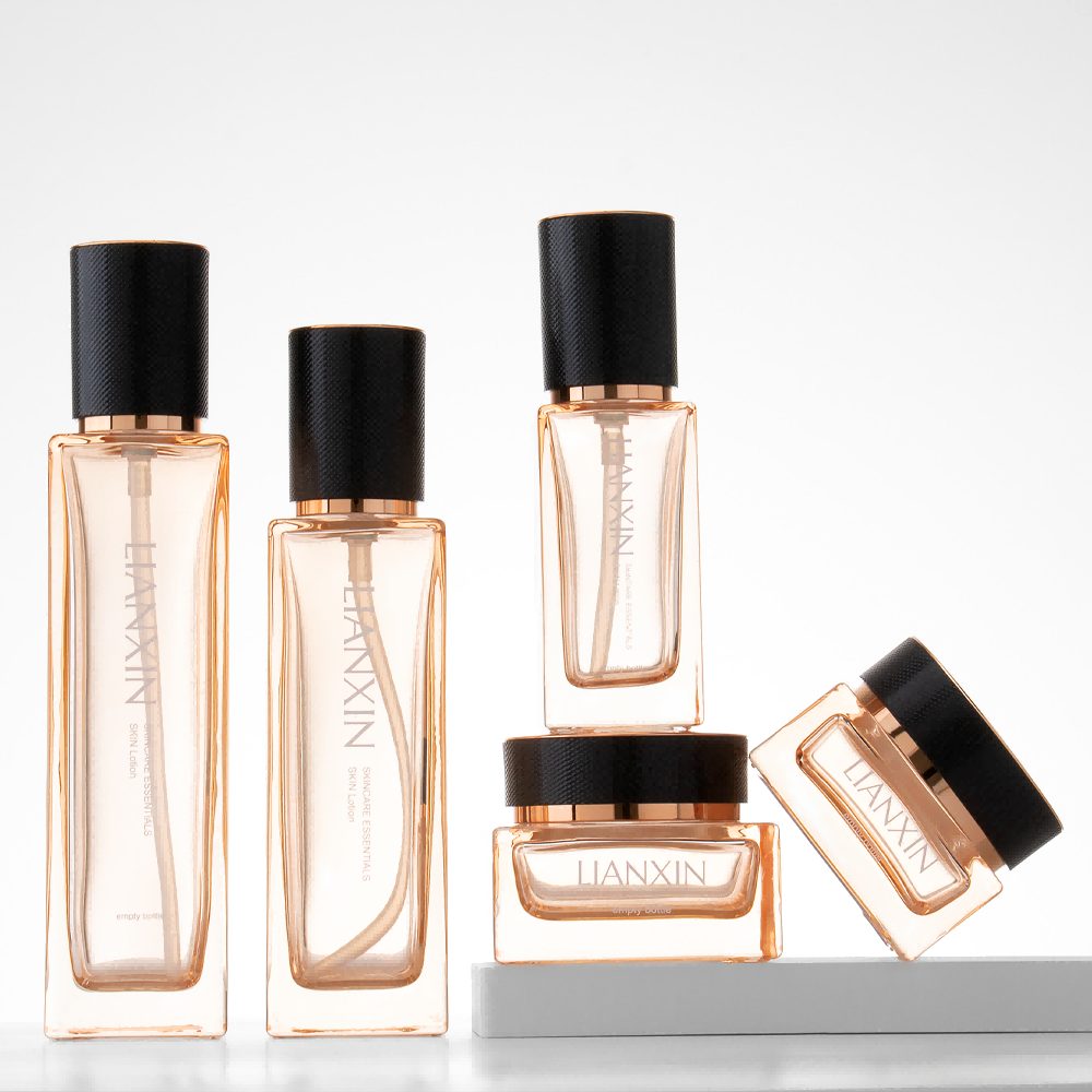 square glass cream jars for premium skincare packaging