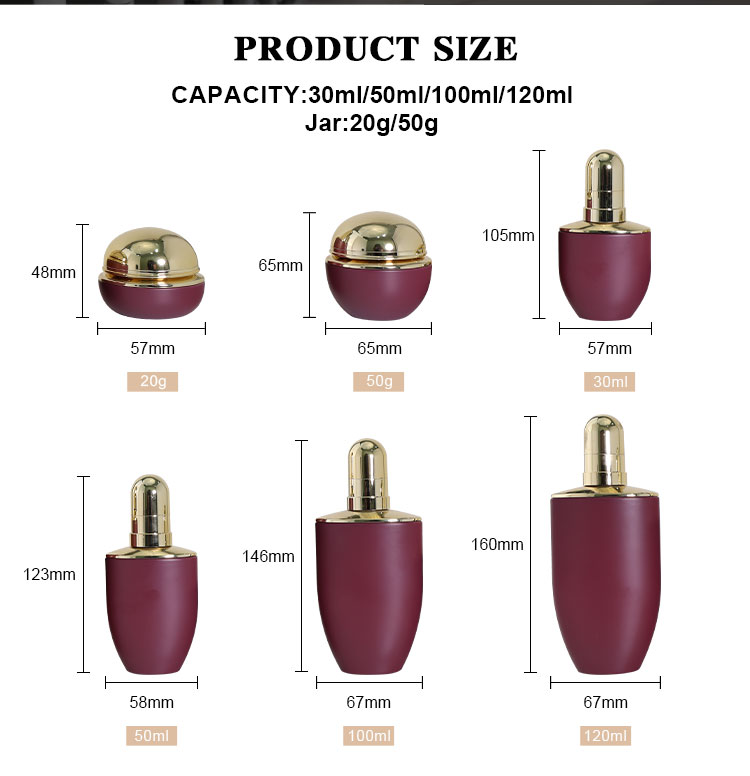 Luxury Oval Glass Cosmetic Bottle Size