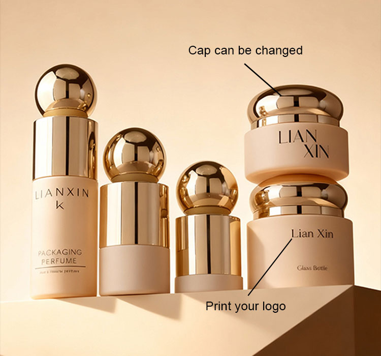 Ball Cap Glass Skincare Packaging Set Custom