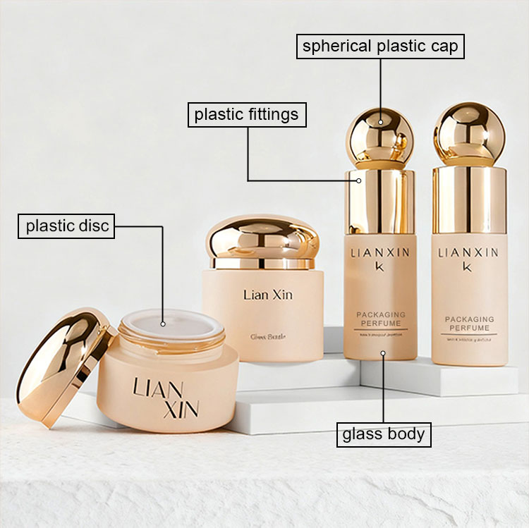 Ball Cap Glass Skincare Packaging Set Details