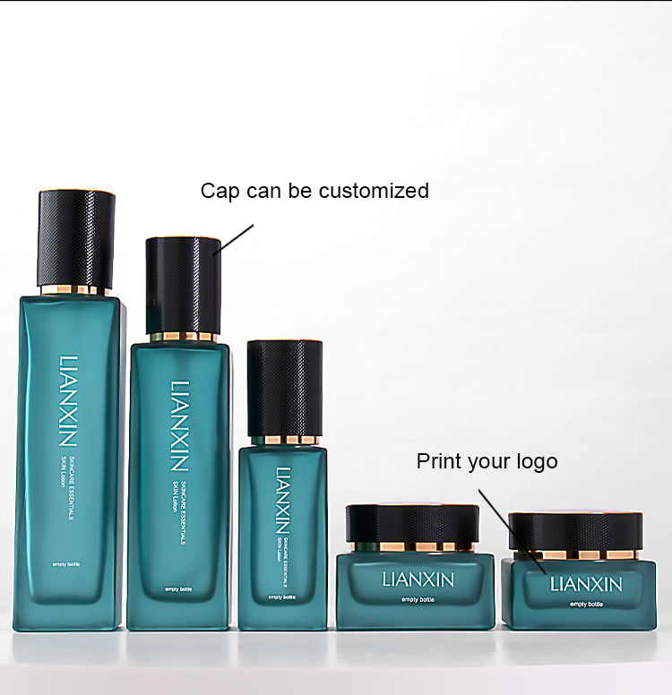 40ml 100ml 120ml square cosmetic bottle and jar custom