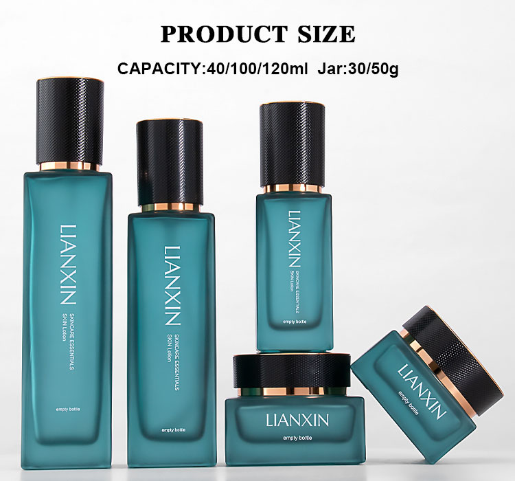 40ml 100ml 120ml square cosmetic bottle and jar size