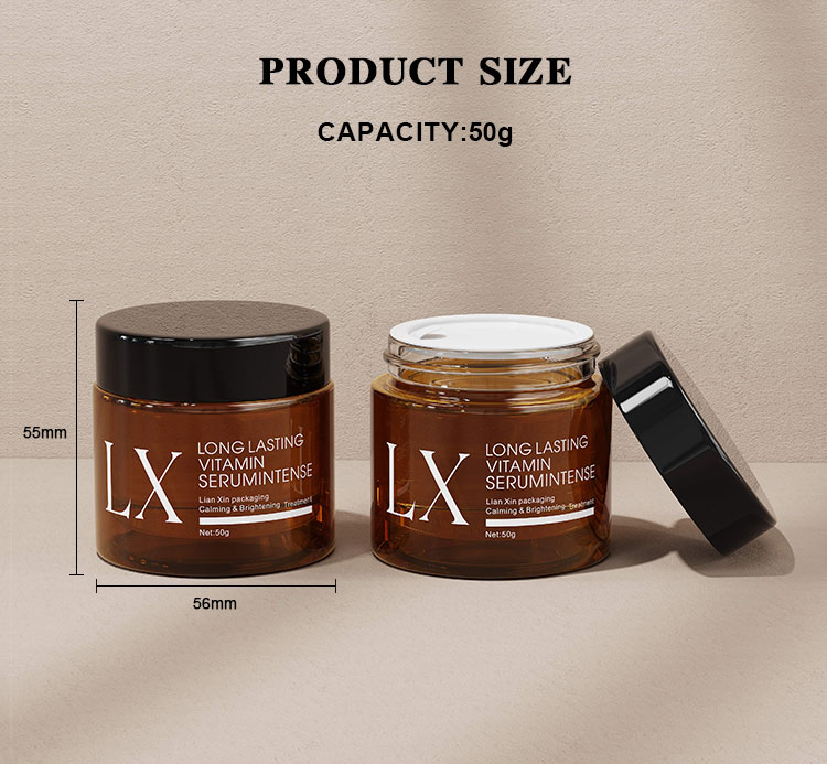 50g Empty Glass Cream Container Size