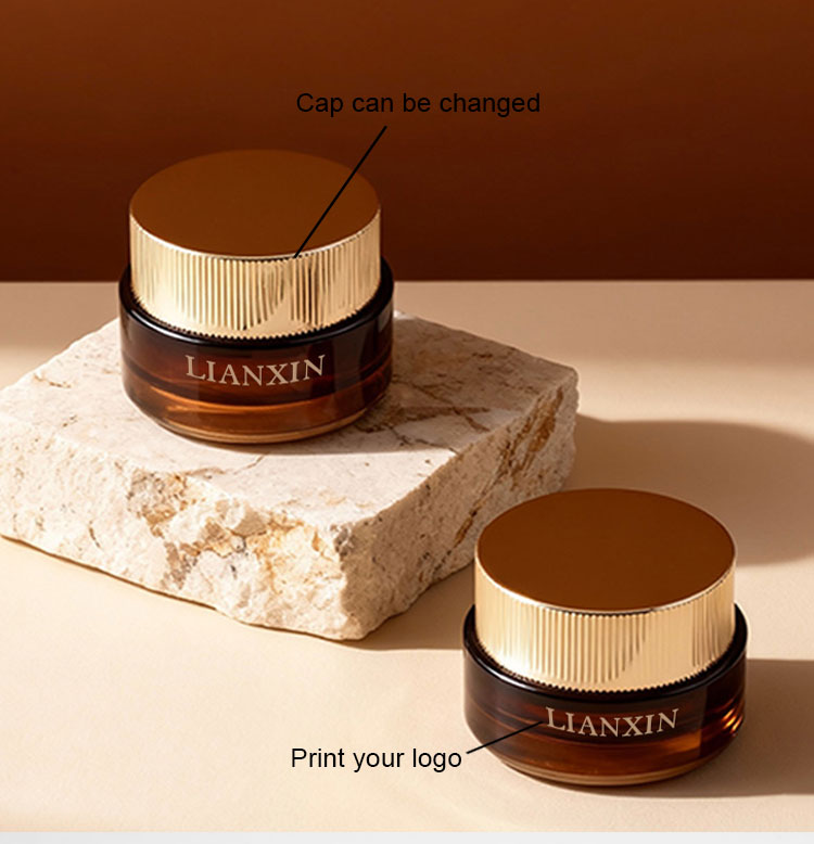 30g and 50g amber glass cosmetic cream jar custom