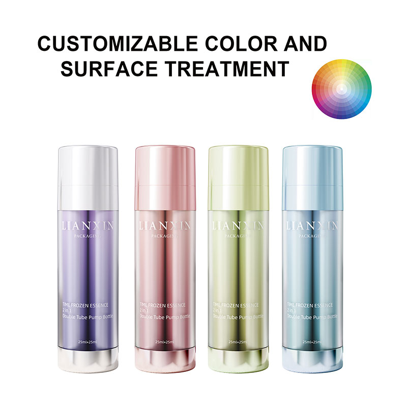 custom color dual airless pump bottle