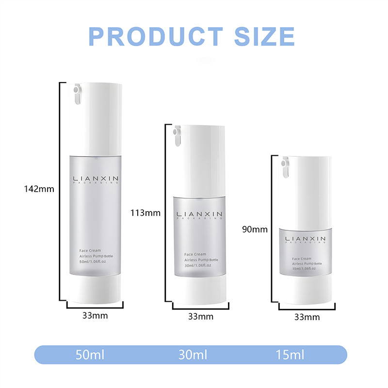hidden pump airless bottle size