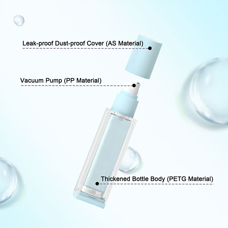20ml 30ml 50ml square airless bottle materials