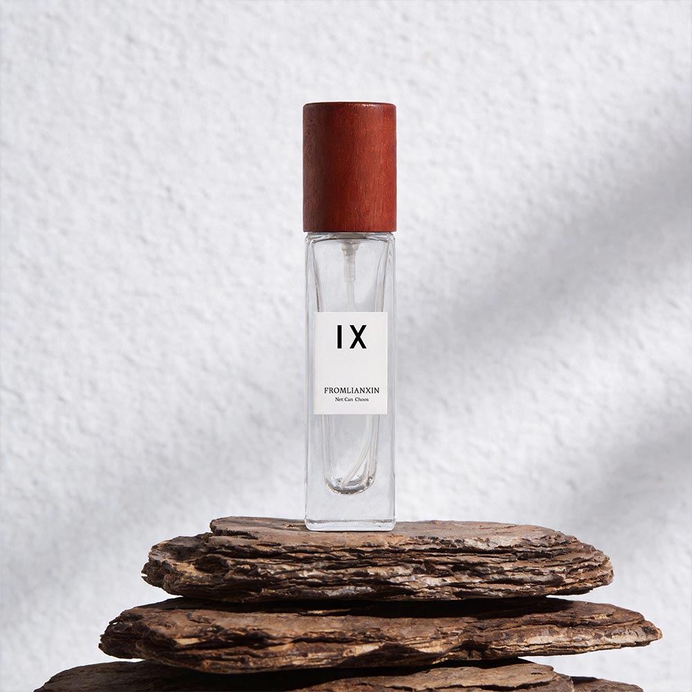 wooden lid perfume bottle