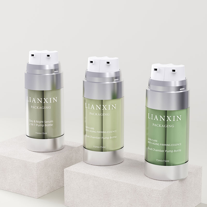 dual chamber airless pump bottle