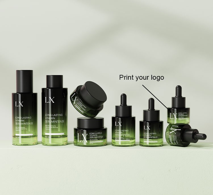 customizable gradient glass cosmetic bottles print your logo