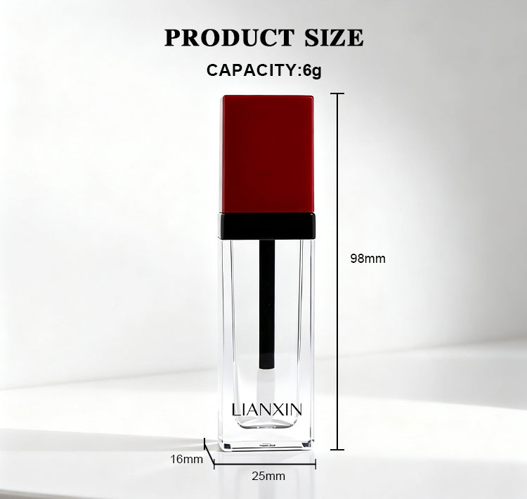 rectangular lip gloss tube size