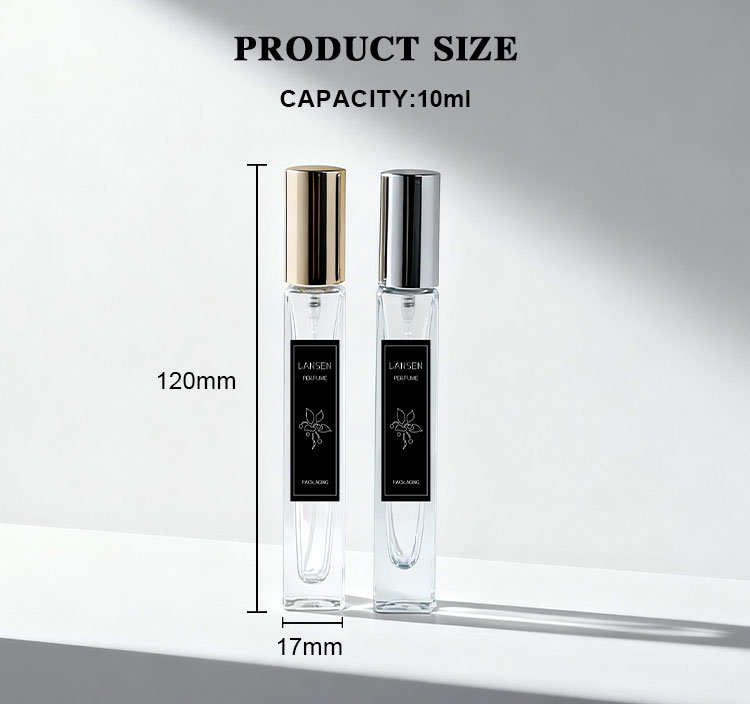 10ml glass fragrance bottle with metallic perfume cap