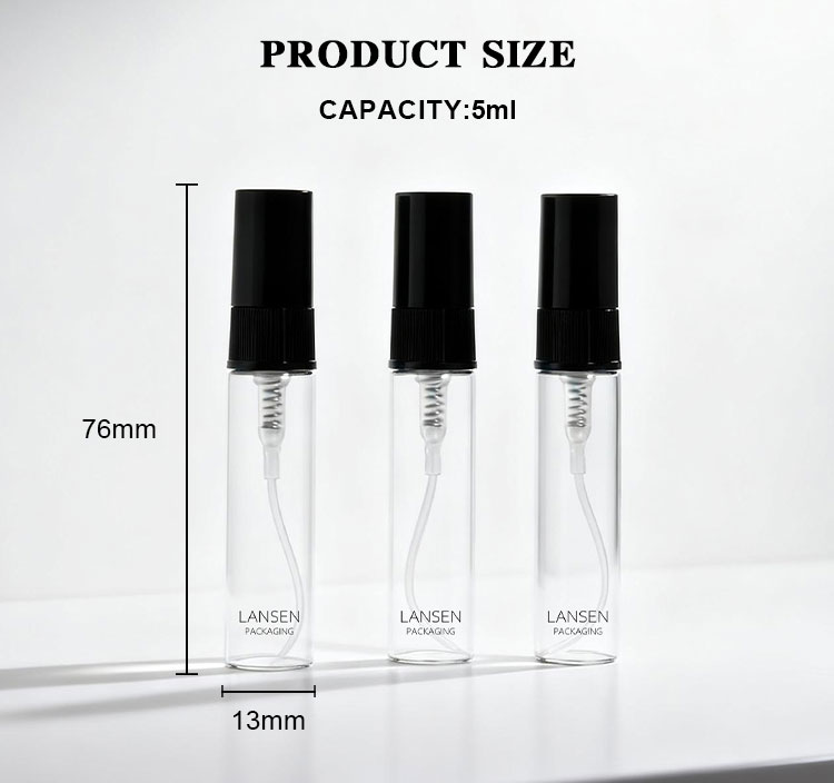 5ml perfume sample bottle with spray atomizer