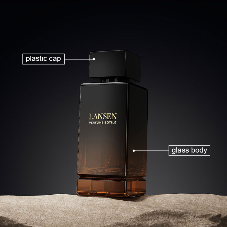 100ml Square Cologne Bottle with Box Details