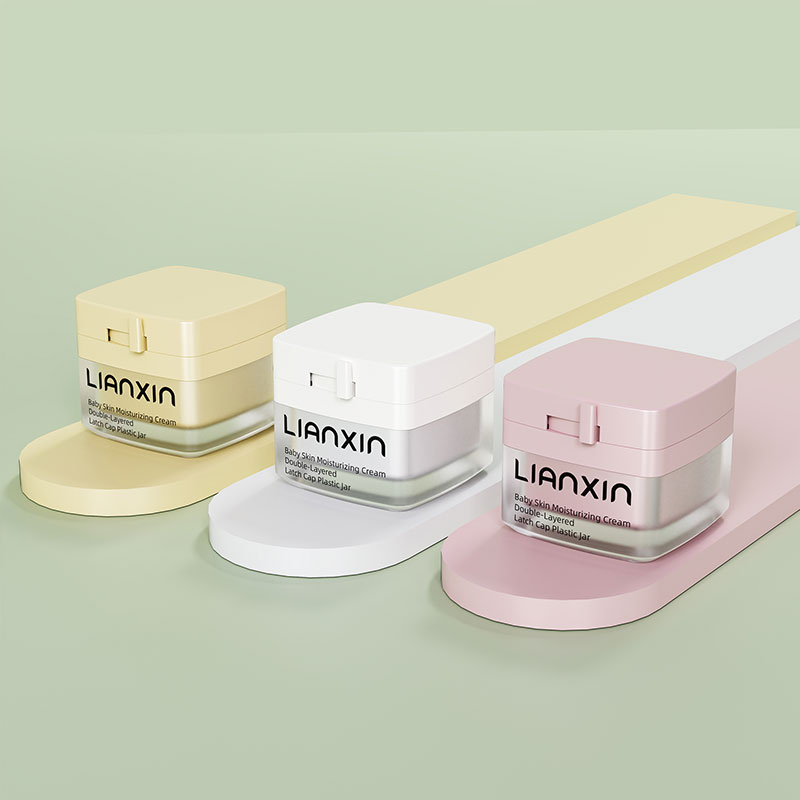 custom square cosmetic jars in pastel colors for compliant skincare packaging