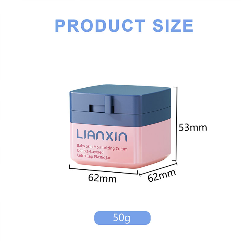 50g square cosmetic jar dimensions 62 x 62 x 53mm