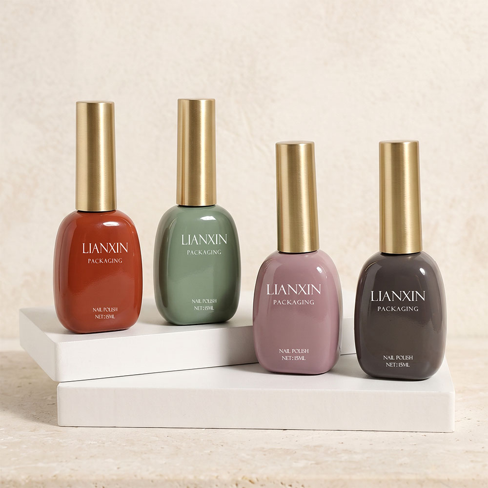 Metallized Cosmetic Packaging: Finishes, Costs & MOQ Guide 2 metallized cosmetic packaging - nail polish bottles with gold caps and metallic finish