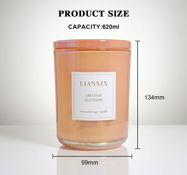 620ml glass candle jar size 99mm diameter by 134mm height