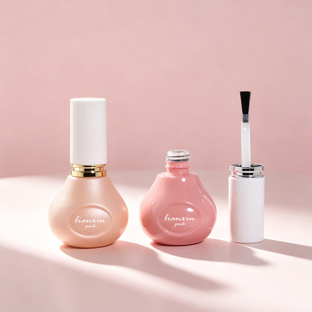13ml Teardrop Glass Nail Polish Bottle with Brush 3 Pink 13ml teardrop glass nail polish bottle with long brush cap