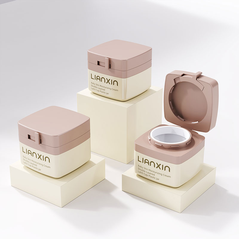 Glass vs Plastic Cosmetic Jars: How to Choose Cream Jar Packaging 3 beige 50g double-wall acrylic cosmetic jar with latch cap