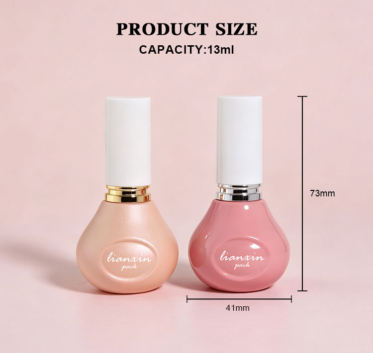 13ml teardrop nail polish bottle dimensions 41mm wide and 73mm high