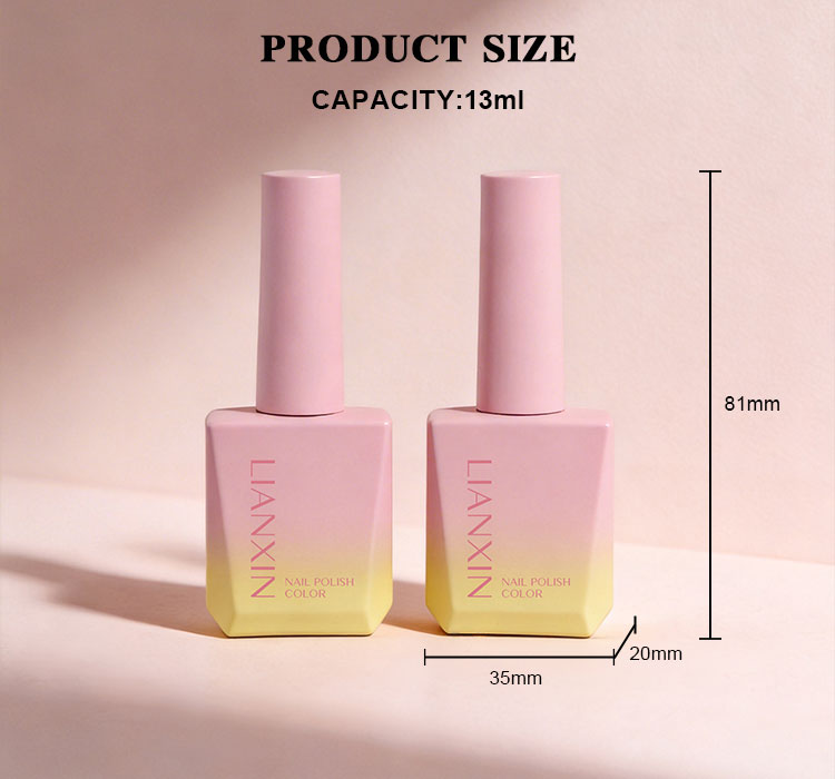 13ml square nail polish bottle dimensions 35 x 20 x 81mm