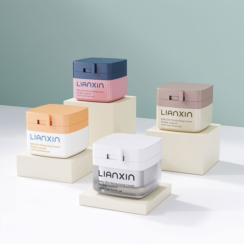 Custom color 50g square cosmetic jars for skincare packaging