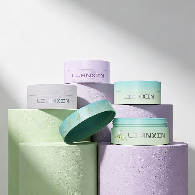 Custom printed 180g body butter jars with open and closed views