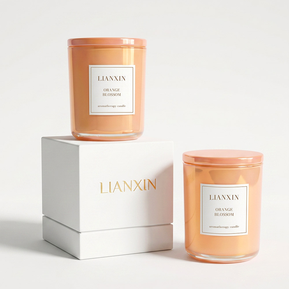 620ml glass candle jars with lids and white gift box
