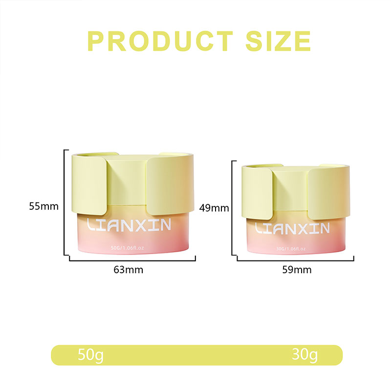 30g and 50g plastic face cream jar size chart with dimensions