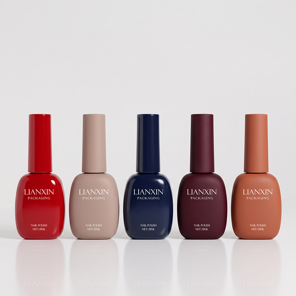 15ml Soft Oval Glass Nail Polish Bottle with Tall Smooth Cap 3 15ml oval nail polish bottles
