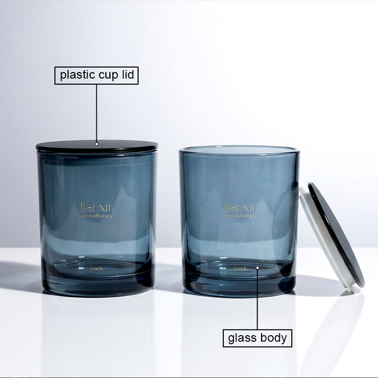 430ml glass candle jar and plastic lid material details